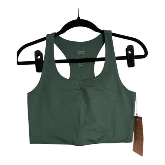 Girlfriend‎ Collective Paloma Racerback Sports Bra Medium (Green) NEW - Picture 4 of 9